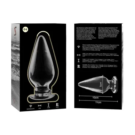 Ibiza Nebula Series Model 4 stakleni čep providni 11cm borosilikat široka baza