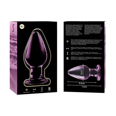 Ibiza Nebula Serija Model 3 Intimni Stakleni Čep Pink 11cm O5cm Borosilikat