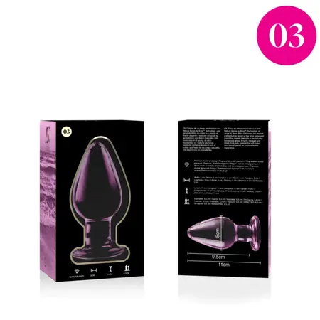 Ibiza Nebula Serija Model 3 Intimni Stakleni Čep Pink 11cm O5cm Borosilikat
