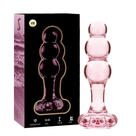 Ibiza Nebula Serija Model 1 Intimni Stakleni Čep Pink 10.5cm Borosilikat