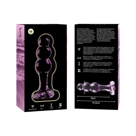 Ibiza Nebula Serija Model 1 Intimni Stakleni Čep Pink 10.5cm Borosilikat