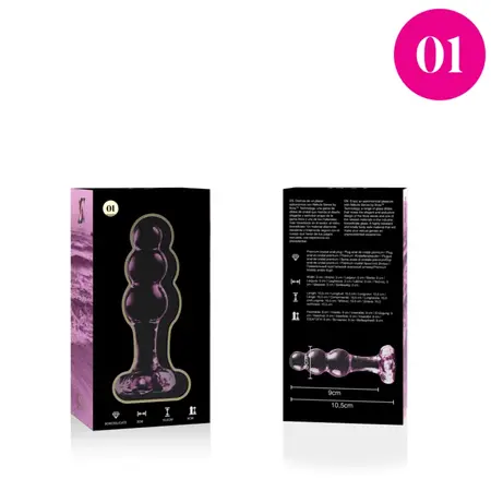 Ibiza Nebula Serija Model 1 Intimni Stakleni Čep Pink 10.5cm Borosilikat