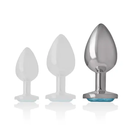 Intense Aluminijumski Metalni Čep Plavo Srce L - Elegantan Dizajn sa Draguljem
