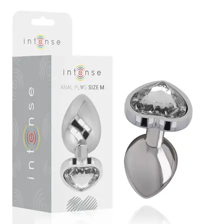 INTENSE Aluminijumski Metalni Čep M - Kristal Belo Srce, 8cm