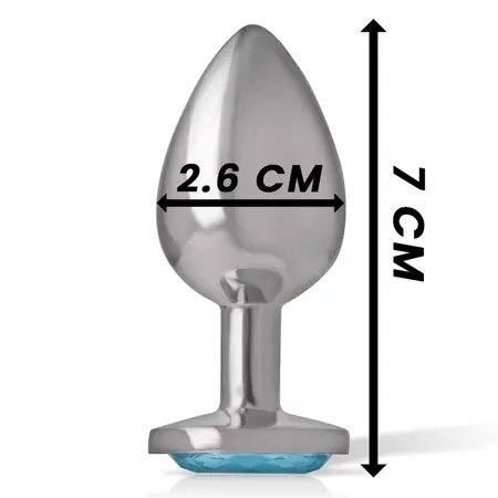 Intense Aluminum Metal Plug S Blue Heart Jewel - Compact Elegant Design