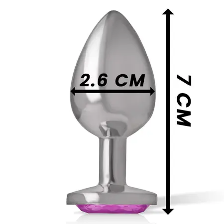 Intense Aluminum Metal Plug Pink Heart Jewel Size S