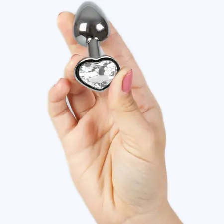 Secret Play Metalni Čep Mala 7cm sa Dekoracijom Prozirnog Kristalnog Srca