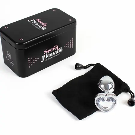 Secret Play Metalni Čep Mala 7cm sa Dekoracijom Prozirnog Kristalnog Srca