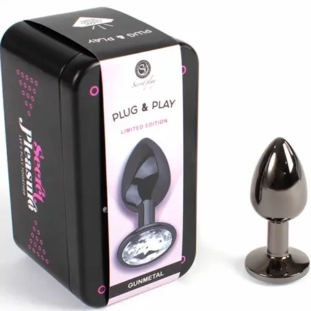 Secretplay Gunmetal Intimni Metalni Čep Mala 7cm Dekorativna Baza