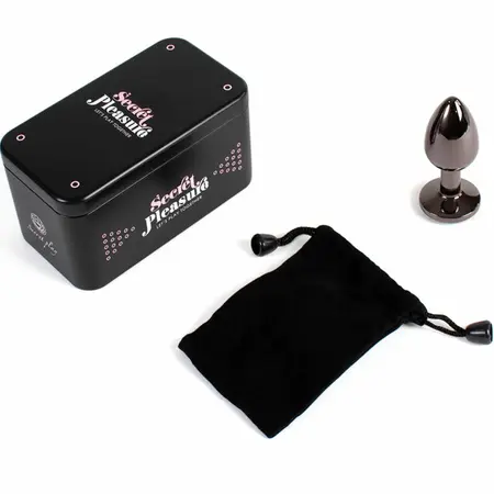 Secretplay Gunmetal Intimni Metalni Čep Mala 7cm Dekorativna Baza