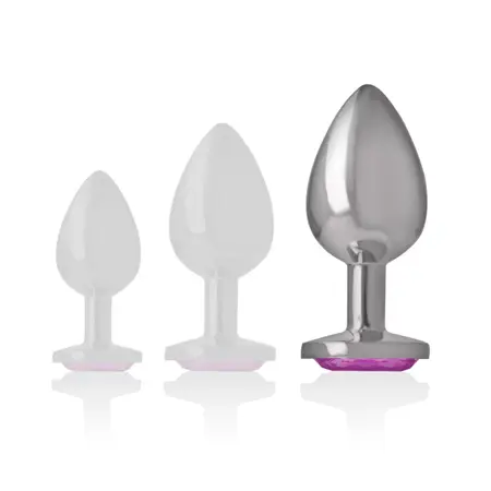 Intense Aluminum Metal Plug Pink Crystal Large - Luxury Anal Accessory