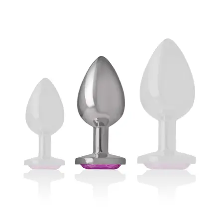 INTENSE Aluminijumski Metalni Čep M sa Pink Kristalnim Akcentom, 8cm x 3.3cm