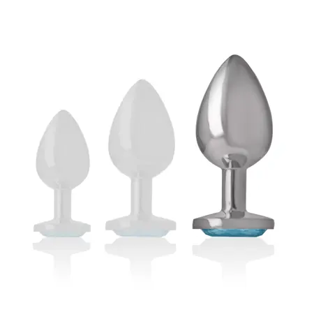 Intense Aluminijumski Metalni Čep Plavi Kristalni Veliki - Elegantan Dizajn Bezbedan za Telo