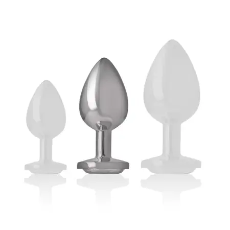 Intense Aluminum Plug M Silver Crystal - Medium Metal Model with Gemstone