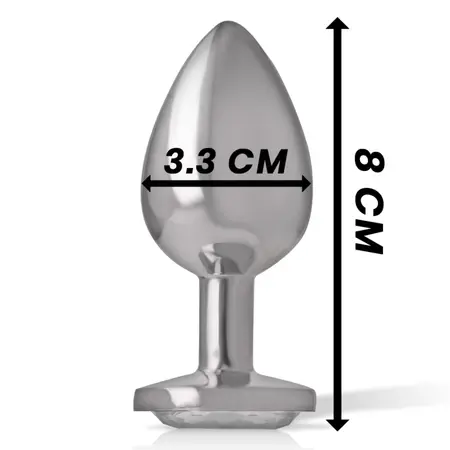 Intense Aluminum Plug M Silver Crystal - Medium Metal Model with Gemstone