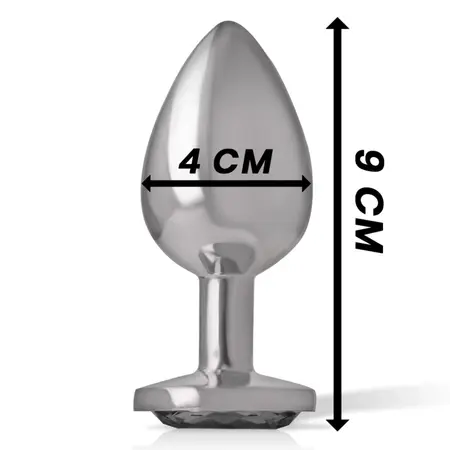 Intense Aluminijumski Metalni Čep Veliki - Crni Kristalni Dragulj, 9 cm