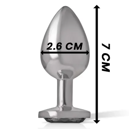 INTENSE Aluminijumski Metalni Čep S sa Crnim Kristalom - Elegantna Srebrna Završnica