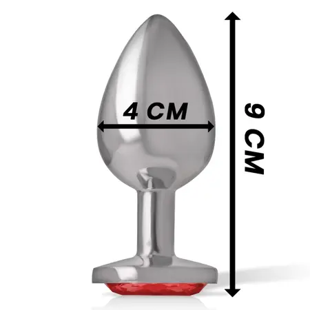 INTENSE Metalni Čep L Aluminijum Crveni Kristalni Dekorativni Dragulj 9cm