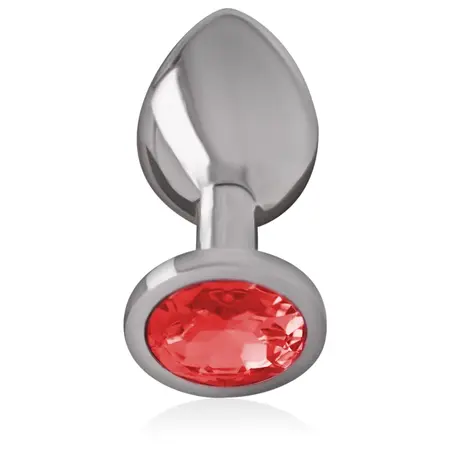 Intense Aluminijumski Metalni Čep S Crveni Kristal - Elegantan Dizajn sa Draguljem
