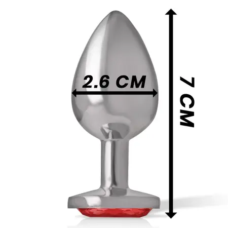 Intense Aluminijumski Metalni Čep S Crveni Kristal - Elegantan Dizajn sa Draguljem