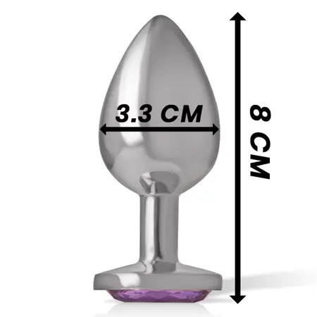 Intense Metalni Čep M Ljubičasti Kristal - Aluminijum, Dekorativni Dragulj, 8 cm