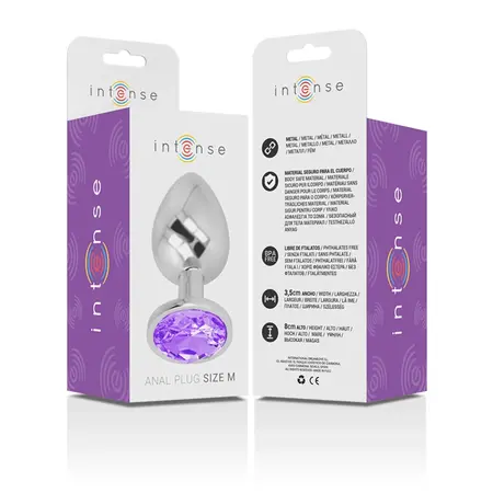 Intense Metalni Čep M Ljubičasti Kristal - Aluminijum, Dekorativni Dragulj, 8 cm