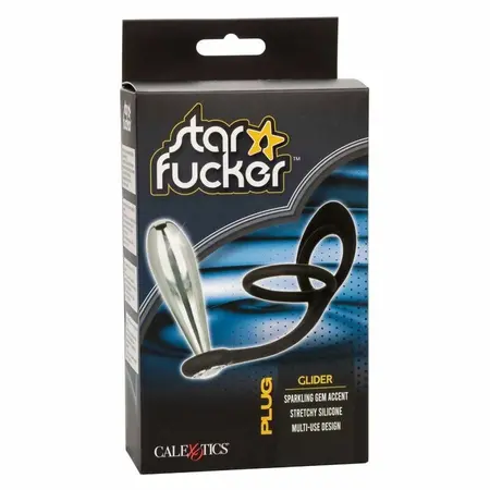 CalExotics Star Fucker Glider Plug - Dual Enhancer & Metal Probe with Gem Base