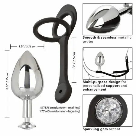 CalExotics Star Fucker XL Teardrop Plug - Aluminum & Silicone System
