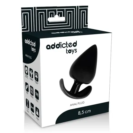 Addicted Toys Intimni Čep 8.5 cm - Fleksibilan Ergonomski TPR, Crni