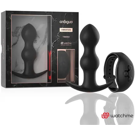 ANBIGUO Tiberio Intimate Plug with WATCHME Remote - 7 Modes, Black, 12.2 cm