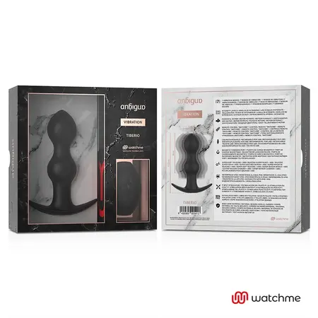 ANBIGUO Tiberio Intimate Plug with WATCHME Remote - 7 Modes, Black, 12.2 cm