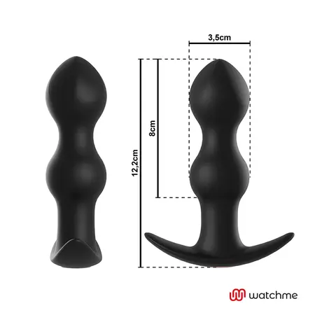 ANBIGUO Tiberio Intimate Plug with WATCHME Remote - 7 Modes, Black, 12.2 cm