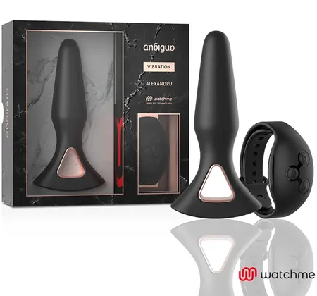 ANBIGUO Alexandru Silikonski Intimni Čep sa WATCHME Daljinskim, 13.6 cm, Crni