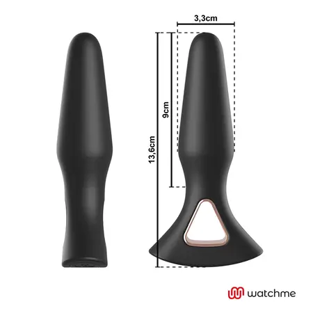 ANBIGUO Alexandru Silikonski Intimni Čep sa WATCHME Daljinskim, 13.6 cm, Crni