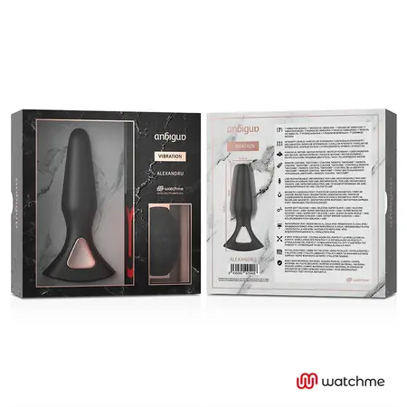 ANBIGUO Alexandru Silikonski Intimni Čep sa WATCHME Daljinskim, 13.6 cm, Crni