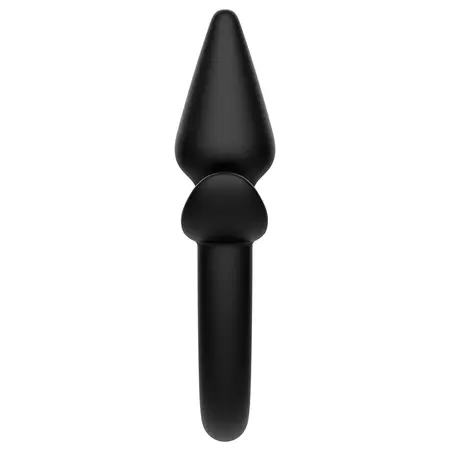 Addicted Toys Puppy Tail Silikonski Čep - Ergonomski, Crni, 7 cm