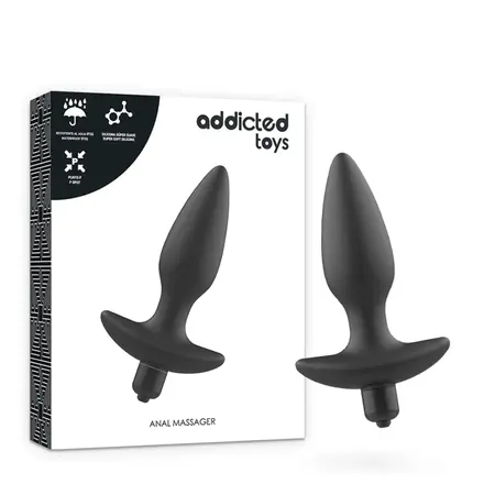 Addicted Toys Masažer Čep Crni - Vibrirajući Silikon, 8x14 cm