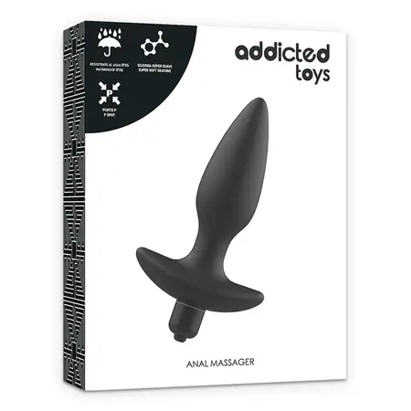 Addicted Toys Masažer Čep Crni - Vibrirajući Silikon, 8x14 cm