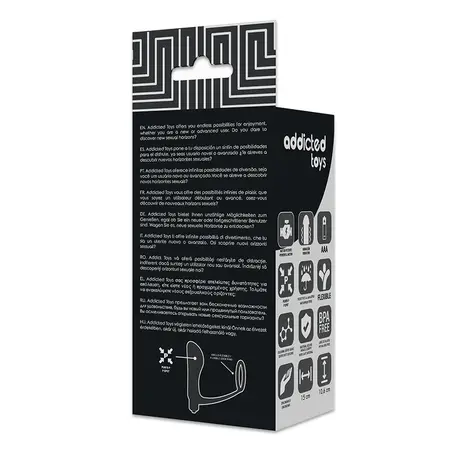 Addicted Toys Vibrirajući analni čep i prsten za stimulaciju Silikon Crni 15cm