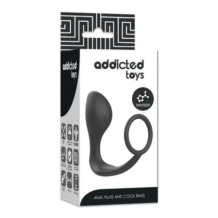 Addicted Toys Silicone Intimate Plug with Black Flexible Support Ring