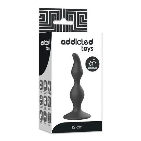 Addicted Toys Crni silikonski intimni čep 12 cm - Za početnike