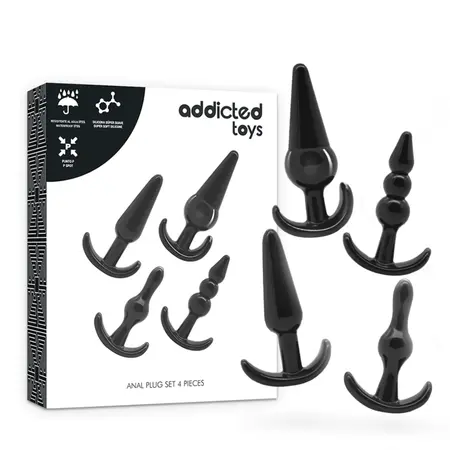 Addicted Toys Set od 4 fleksibilna intimna čepa - Silikon bezbedan za telo