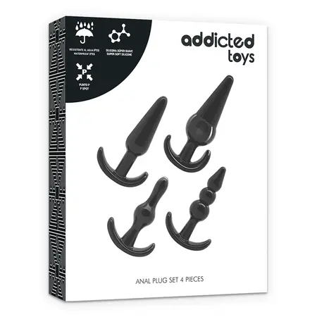 Addicted Toys Set od 4 fleksibilna intimna čepa - Silikon bezbedan za telo
