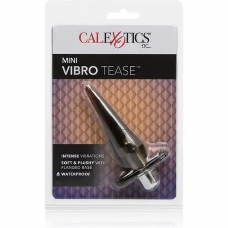 CalExotics Mini Vibro Tease Crni - Kompaktni vodootporni vibrirajući čep 10cm