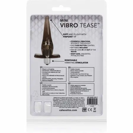 CalExotics Mini Vibro Tease Crni - Kompaktni vodootporni vibrirajući čep 10cm