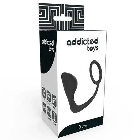 Addicted Toys Intimni čep sa crnim potpornim prstenom 10cm TPR