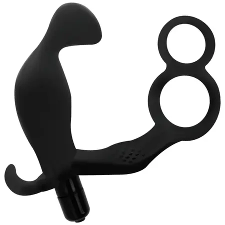Addicted Toys Black Intimate Plug with Dual Support Rings, 11.4 cm