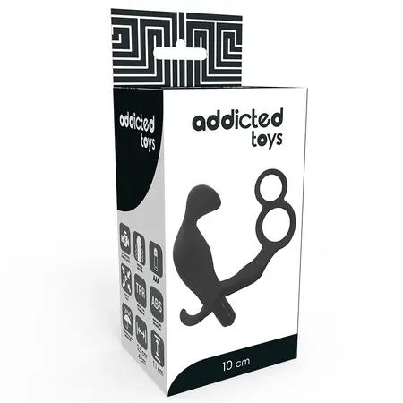 Addicted Toys Black Intimate Plug with Dual Support Rings, 11.4 cm