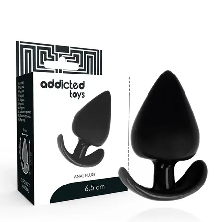 Addicted Toys Intimni konusni čep 6.5cm - Fleksibilni ergonomski dizajn, Crni