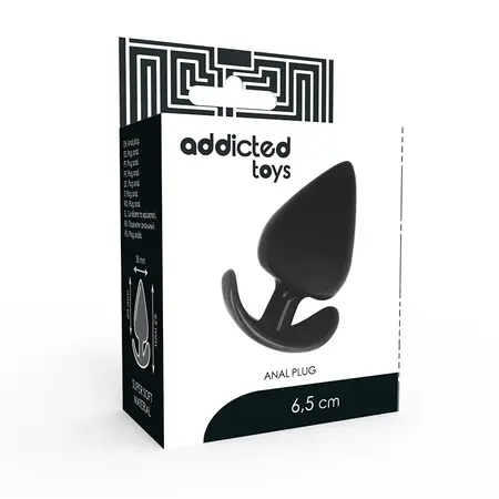 Addicted Toys Intimni konusni čep 6.5cm - Fleksibilni ergonomski dizajn, Crni
